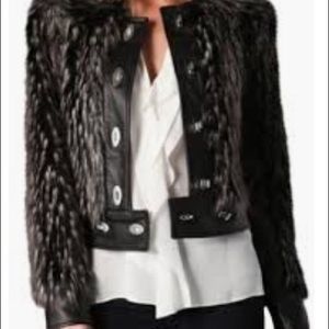 Trendy Rachel Zoe Leather with faux fur jacket